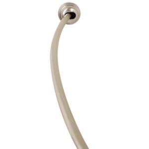 Zenna Home 50-72 in Aluminum Dual Mount Curved Shower Curtain Rod Brushed Nickel