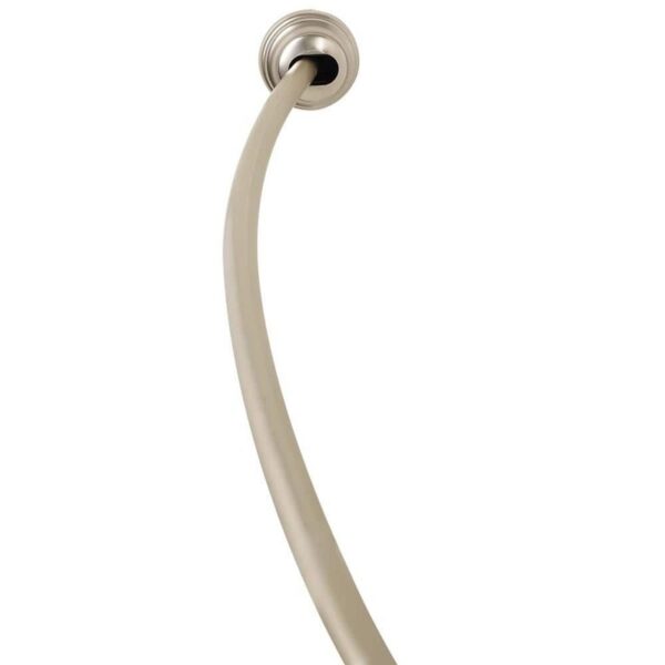 Zenna Home 50-72 in Aluminum Dual Mount Curved Shower Curtain Rod Brushed Nickel