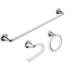 Glacier Bay 3-piece Bath Hardware Set 24" Towel Bar, Ring, TP Holder Chrome