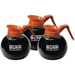 Bunn 12-Cup Commercial Glass Decanter with Orange Handle, (3 pack)