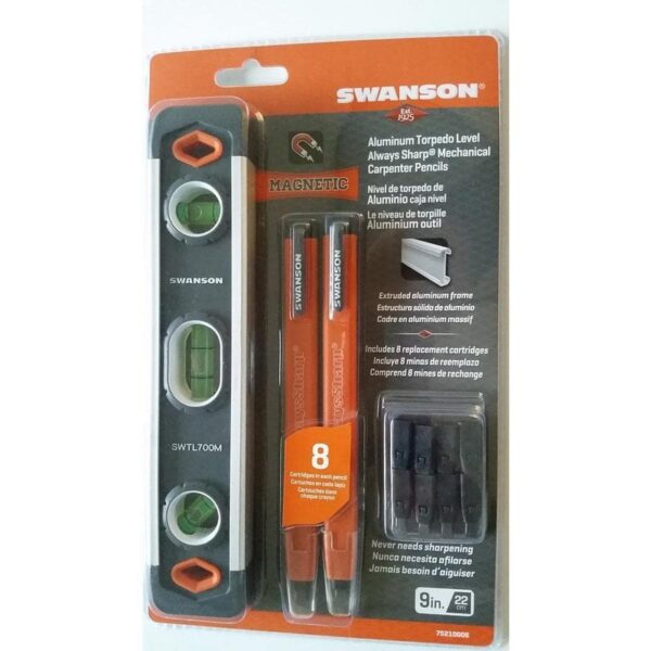 Swanson Magnetic Extruded 9 in. Torpedo Level with Always Sharp Pencil