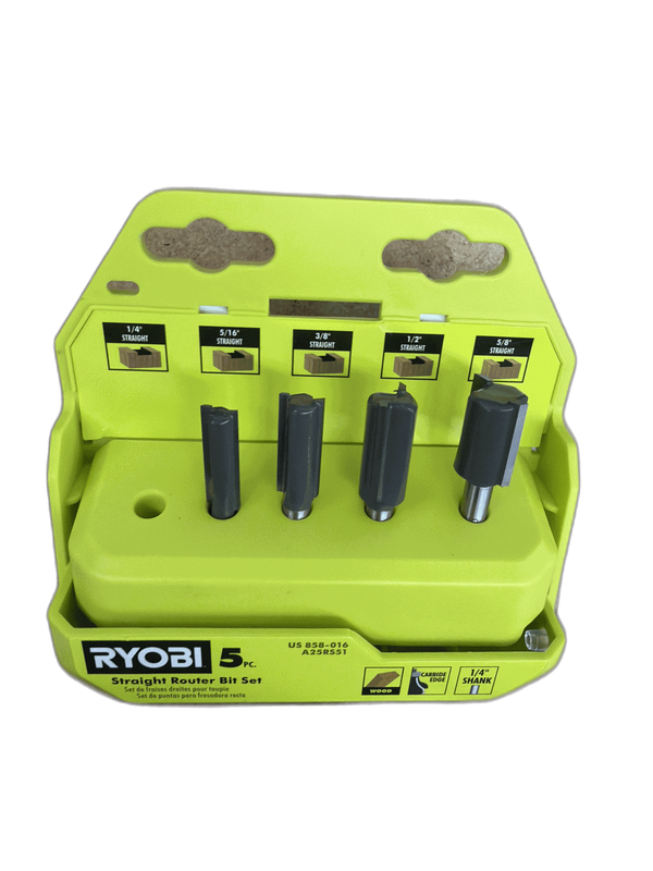 RYOBI Straight Router Bit Set (5-Piece) NO1/4"