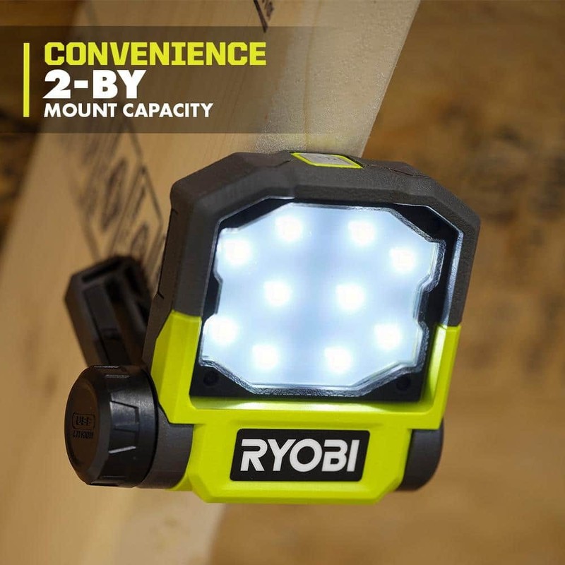RYOBI USB Lithium Cordless Pivoting LED Flip Light 2.0 Ah Battery Charging Cable - Image 4