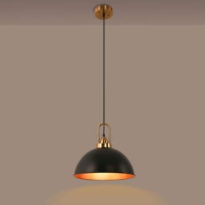 Briignite 14" 1-Light Matte Black Industrial Pendant Ceiling Light Fixture(2-Pk)