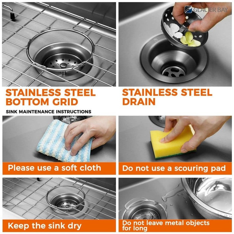 Glacier Bay 25" Drop-In Single Bowl 18 Gauge Gunmetal Black Stainless Steel Sink - Image 10
