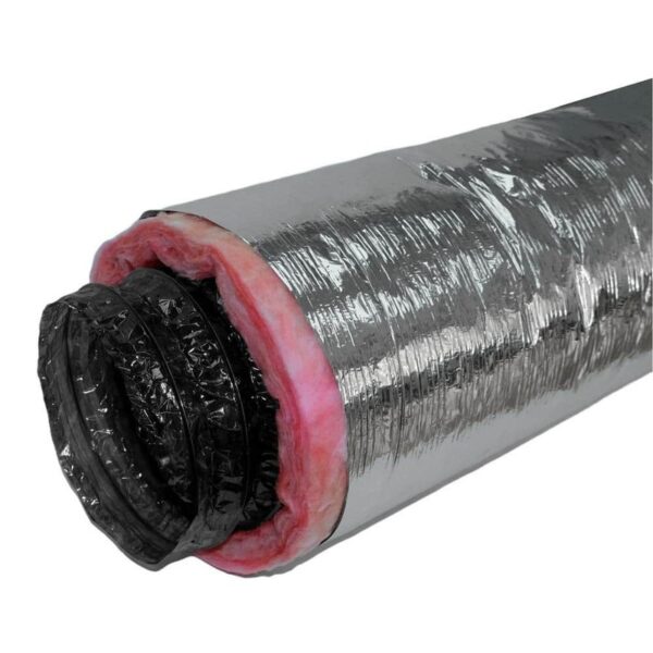 Everbilt 8 in. x 25 ft. R8 Insulated Flexible Duct  Silver Jacket
