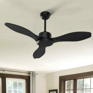 TOZING 48 in. Indoor Modern Windmill Black Low Profile Semi Flush Mount Fan