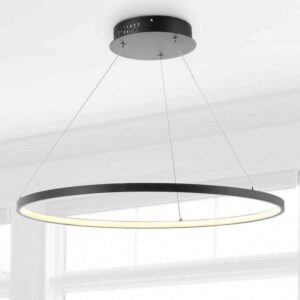 JONATHAN Y Brice 34-Watt Matte Black Integrated LED Pendant