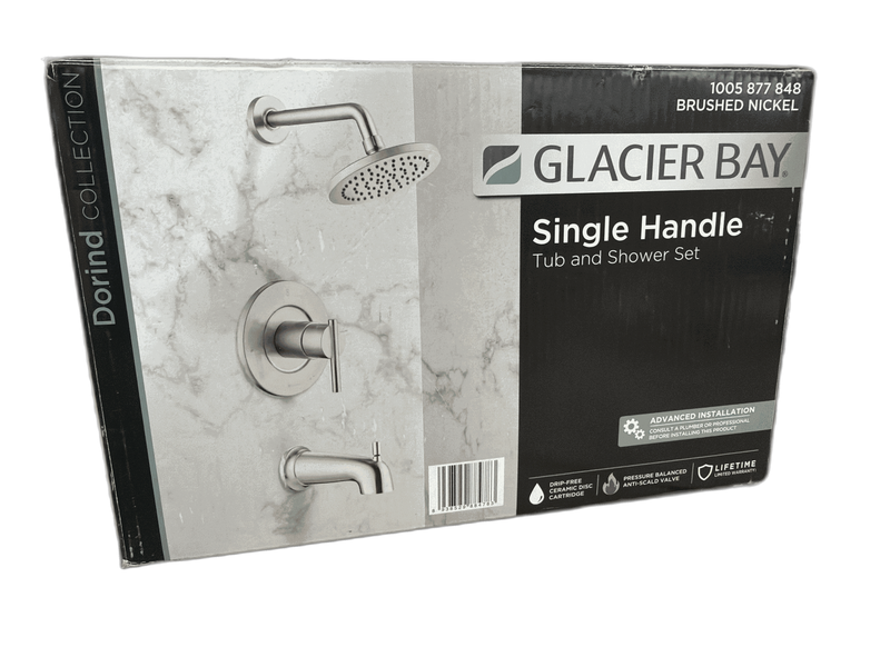 Glacier Bay Dorind Single-Handle Tub Shower Faucet 1.8GPM Brushed Nickel w/Valve - Image 9