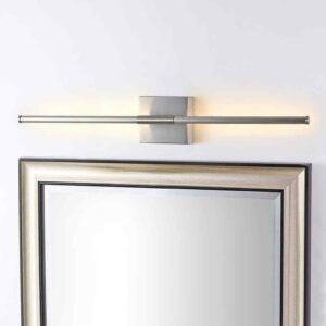 JONATHAN Y Makena 28 in. 1-Light Nickel Metal Dimmable Integrated LED Metal