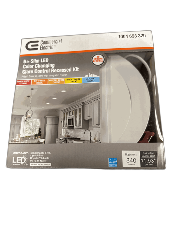 CE Ultra Low Glare LED 6 in Round Adj Color Temp Canless Recessed Light, White - Image 11