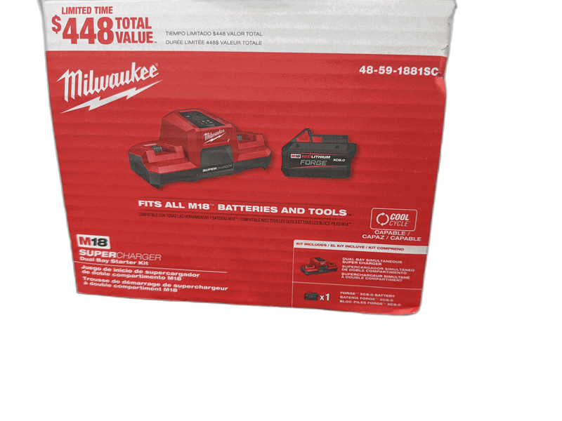Milwaukee M18 18V REDLITHIUM FORGE 8.0Ah Battery Pack w/Dual Bay Super Charger - Image 13