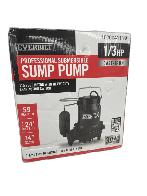 Everbilt 1/3 HP Cast Iron Submersible Sump Pump - Image 15