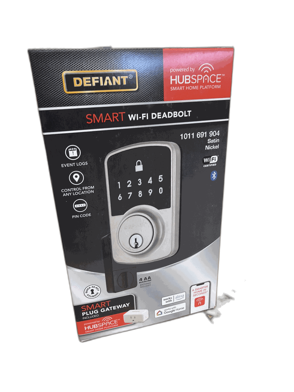 Defiant Square Satin Nickel Wi-Fi Electronic Deadbolt Smart Lock by Hubspace - Image 10