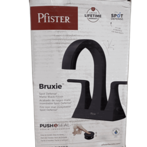 Pfister Bruxie 4 in Centerset 2-Handle High Arc Bathroom Faucet Matte Black