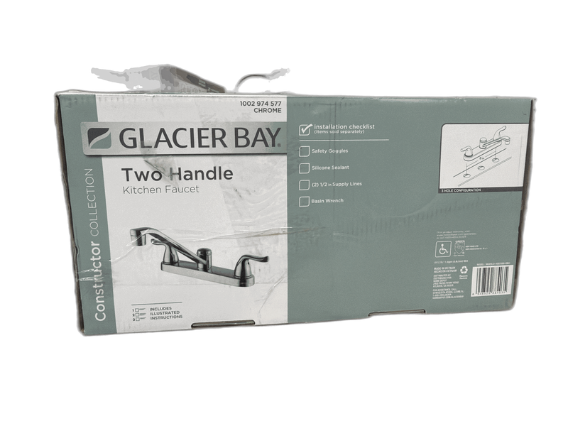 Glacier Bay Constructor Double Handle Standard Kitchen Faucet in Chrome - Image 9