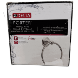 Delta Porter Wall Mount Round Closed Towel Ring Bath Accessory Brushed Nickel