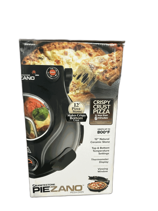 GRANITESTONE Piezano 12 in Countertop Pizza Oven Stone Bake Electric Black - Image 10