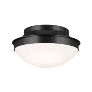 KICHLER Bretta 13.5 in. 2-Light Black Traditional Hallway Flush Mount Ceiling