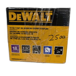 DEWALT 1-1/2" x 7/32" 18-Gauge Glue Collated Bright Steel Staples (2500 per Box)