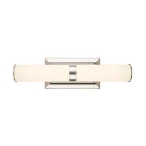 HDC Rolande 60-Watt Equivalent Polished Nickel LED Vanity Light with Tube Etched