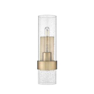 Millennium Lighting 4.75 in. 1-Light Vintage Brass Sconce Clear Seeded