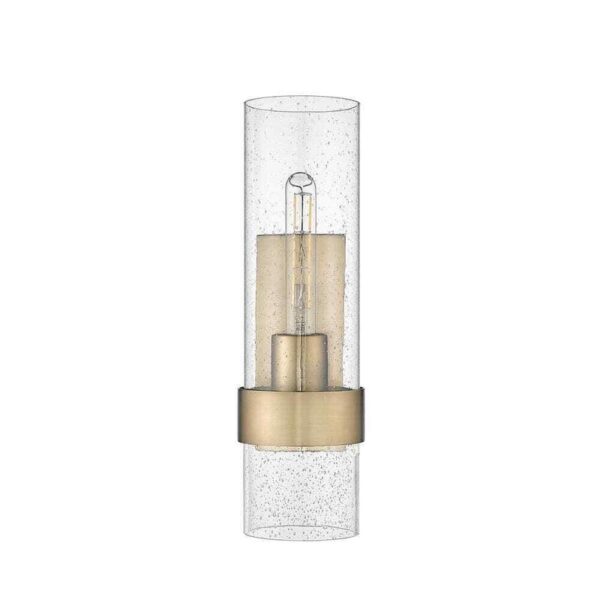 Millennium Lighting 4.75 in. 1-Light Vintage Brass Sconce Clear Seeded