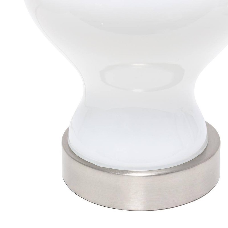 Elegant Designs 22.5 in. White Glass Gourd Shaped Table Lamp - Image 6