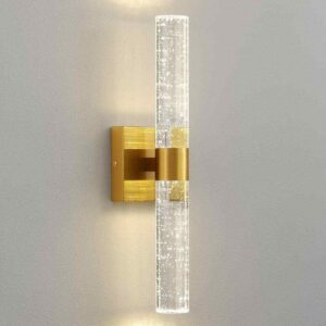 KAISITE Modern 2-light Gold w/Bubble Glass Shade 4000K LED Bathroom Vanity Light