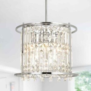 Henveton Kinlea 4 Light Chrome Crystal Modern Round Chandelier Kitchen Island