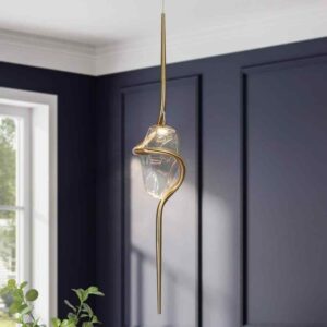 LNC Chrysanthemum 1-Light Plating Brass Integrated LED Mini Pendant Light
