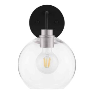 Hampton Bay Vista Heights 8 in. 1-Light Brushed Nickel &Matte Black Vanity Light
