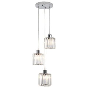 ADSENSTY 3-Light Chrome Round Crystal Chandelier for Kitchen Island or Bedroom