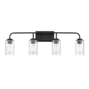 Designers Fountain Logan 32 in. 4-Light Matte Black Transitional Wall Sconce