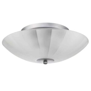 Hukoro 2 lights Semi Flush Mount with silver finish, Silk Screen glass shade