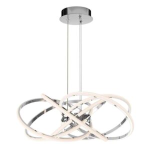 Artika Maelstrom 25-Watt 1 Light Chrome Modern 5CCT Integrated LED Pendant Light