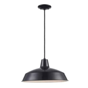 Bel Air Lighting Sherman 1-Light Black Pendant Light Fixture w/Metal Shade (2PK)
