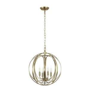 Yosemite Home Decor Brass 4-Light Chandelier