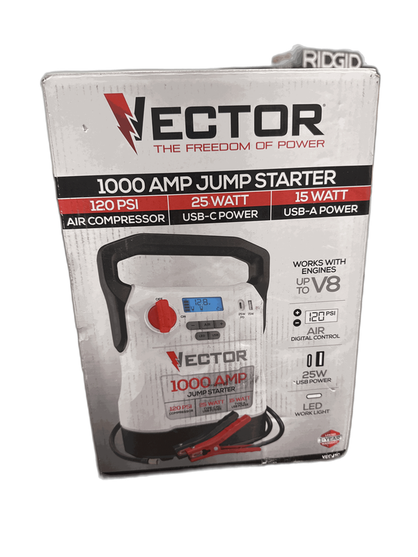 VECTOR 1000 Amp Jump Starter, Compressor, USB Power