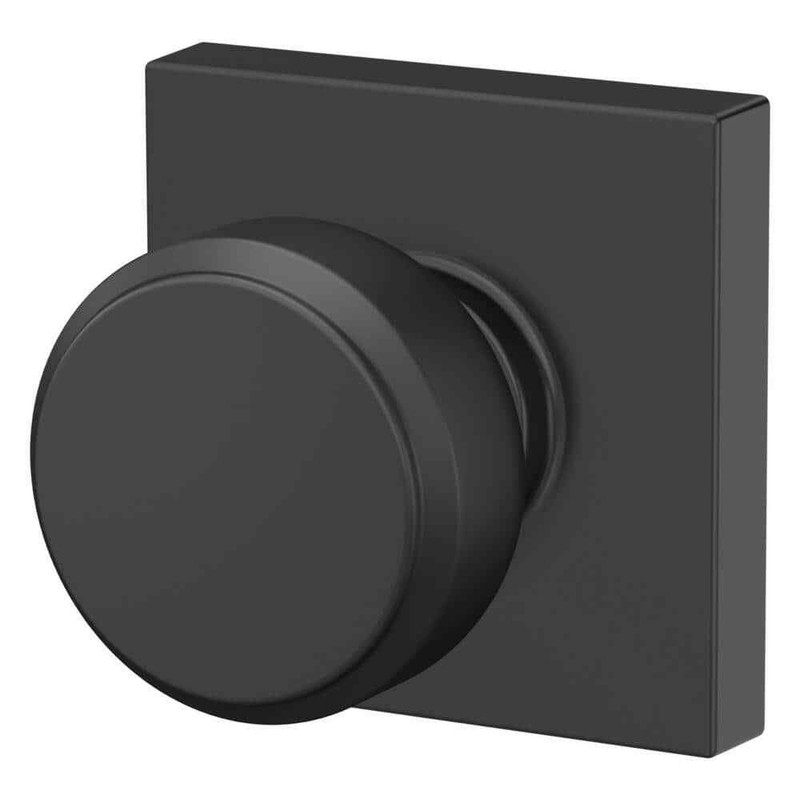 Schlage Bowery Matte Black Passage Hall/Closet Door Knob with Collins Trim - Image 3