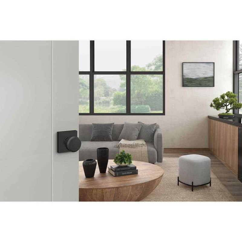 Schlage Bowery Matte Black Passage Hall/Closet Door Knob with Collins Trim - Image 8