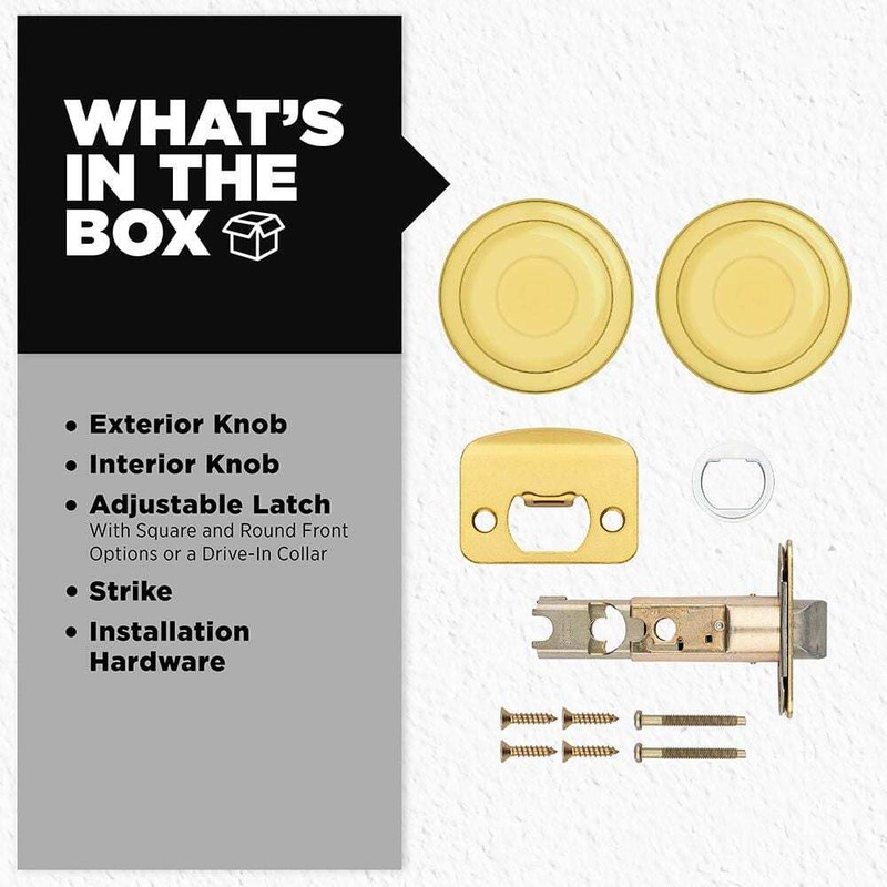 Kwikset Tylo Polished Brass Passage Hall/Closet Door Knob Featuring Microban - Image 5