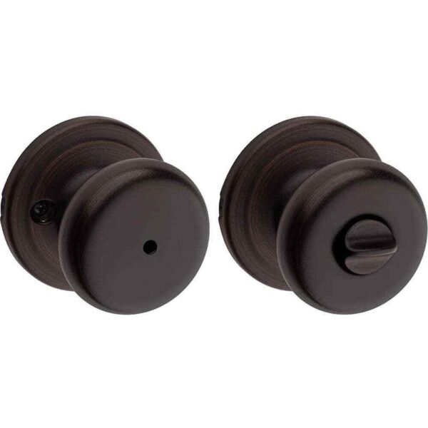 Kwikset Juno Venetian Bronze Privacy Bed/Bath Door Knob with Lock