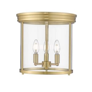 Z-Lite Thayer 13 in. Luxe Gold Integrated LED Flush Mount with Clear Glass Shade