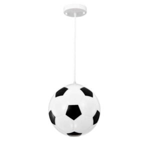 Greenville Signature 1-Light Soccer Ball Pendant Light Black White Glass Shade
