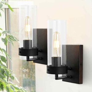 JONATHAN Y Harper 1-Light Oil Rubbed Bronze Glass Modern LED Sconce (Set of 2)
