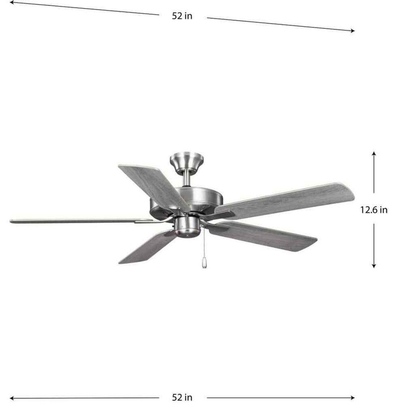 Progress AirPro Builder 52" Indoor Brushed Nickel Ceiling Fan with Remote - Image 10