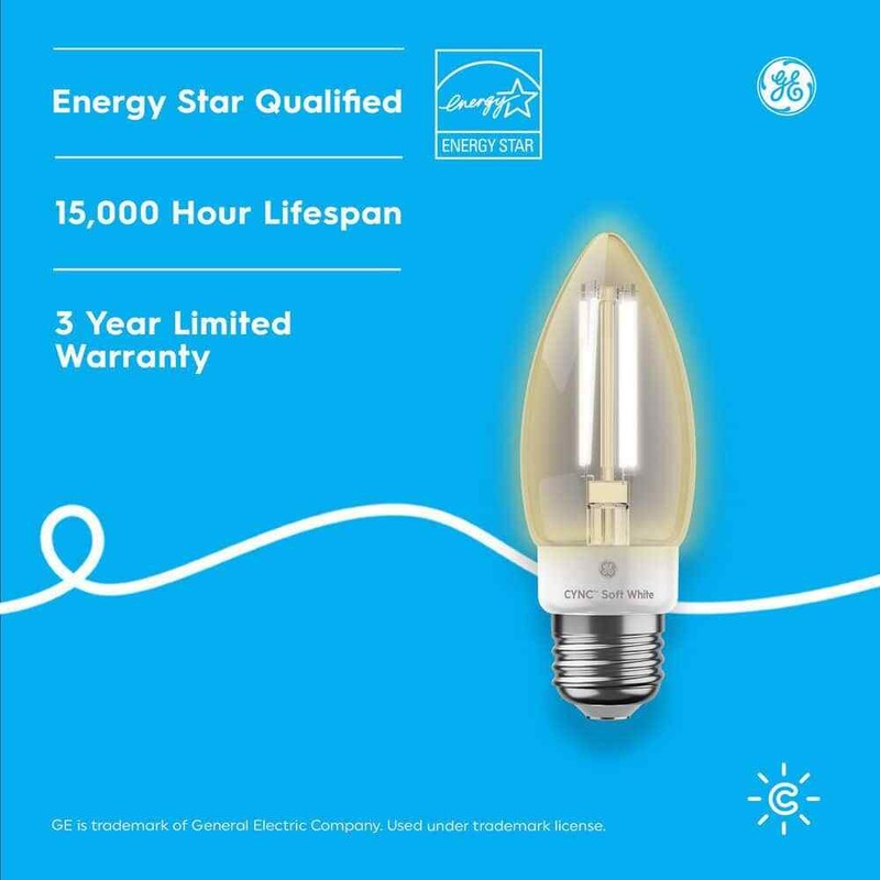 Cync 60-Watt EQ B11 Soft White Deco Medium Base BM Smart Bulbs (2-Pack) - Image 4