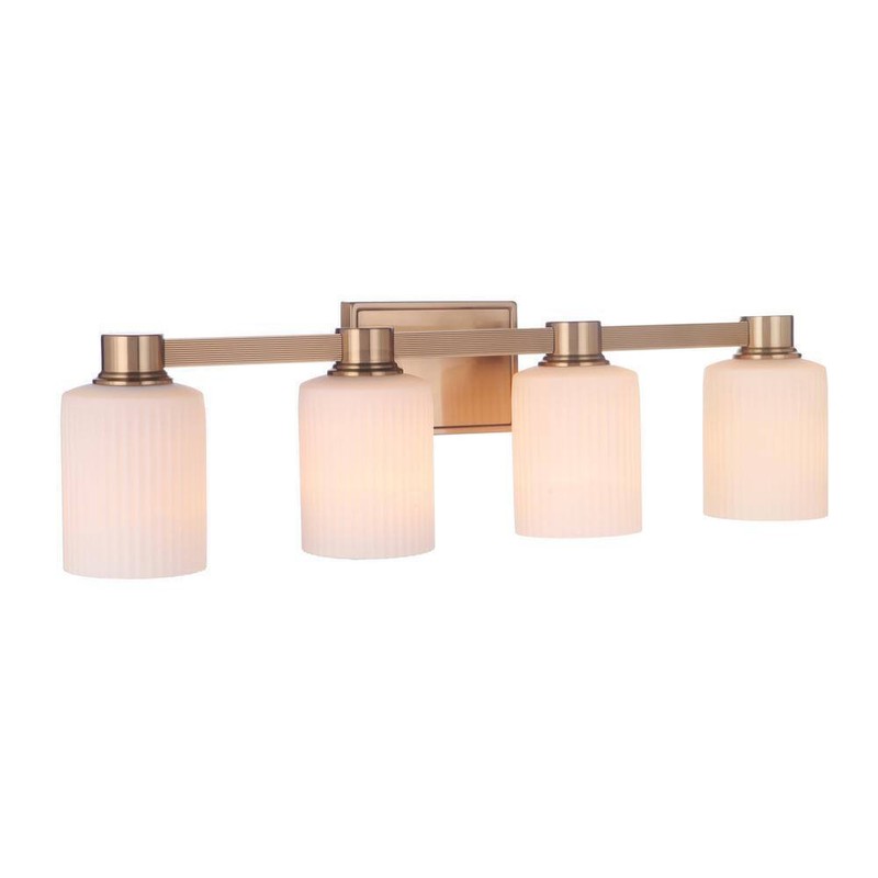 Craftmade Bretton 4-Light Vanity Light Satin Brass with Frosted Glass Shades - Image 2