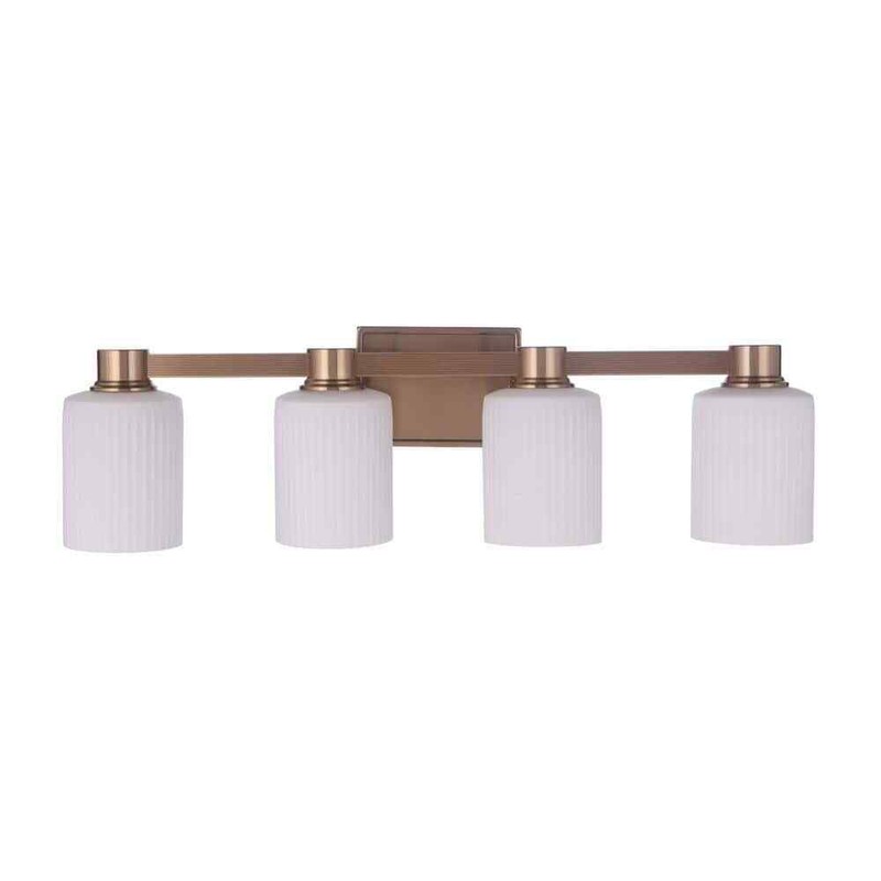Craftmade Bretton 4-Light Vanity Light Satin Brass with Frosted Glass Shades - Image 3